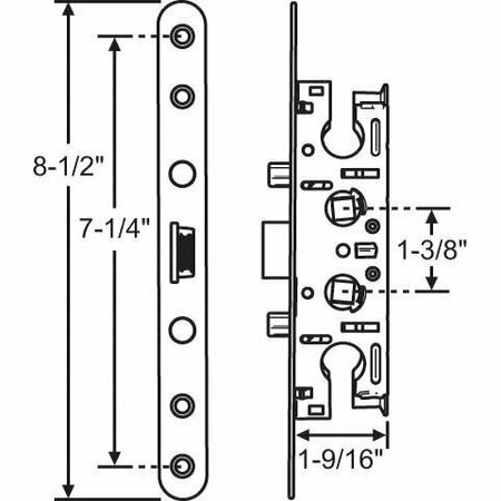 STRYBUC Pella Storm Door Mortise Lock 19-504B